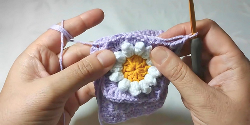 Cozy Crochet Granny Square Bottle Cover step 5
