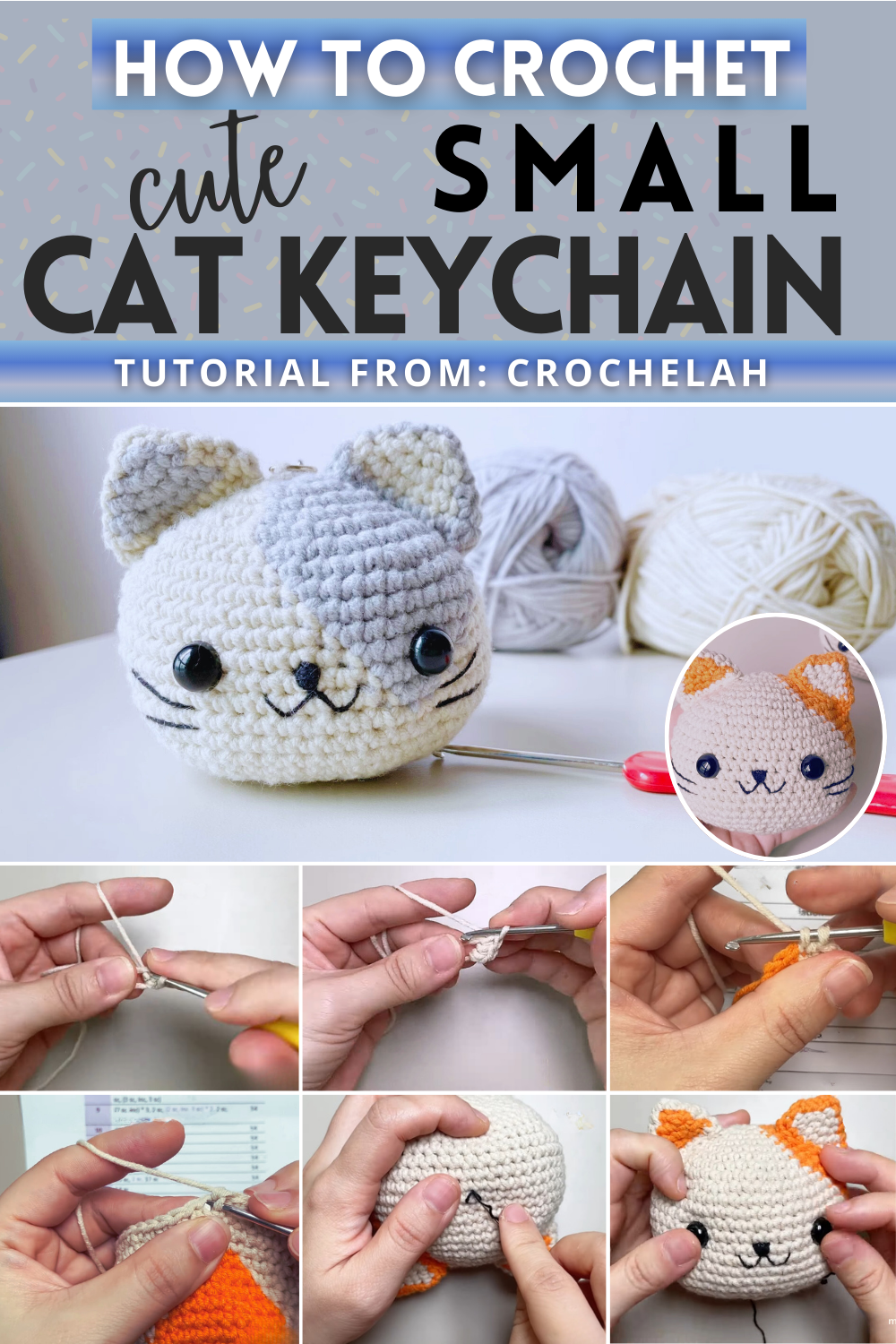 Crochet Cat Keychain pattern