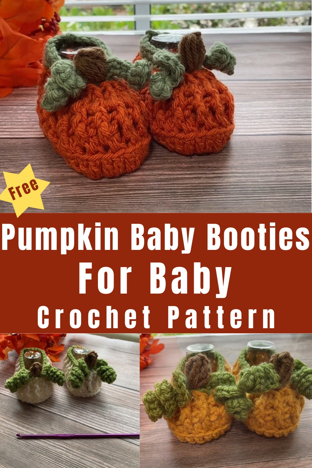 Crochet Pumpkin Baby Booties