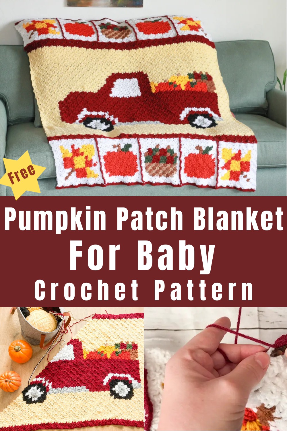Crochet Pumpkin Patch Blanket