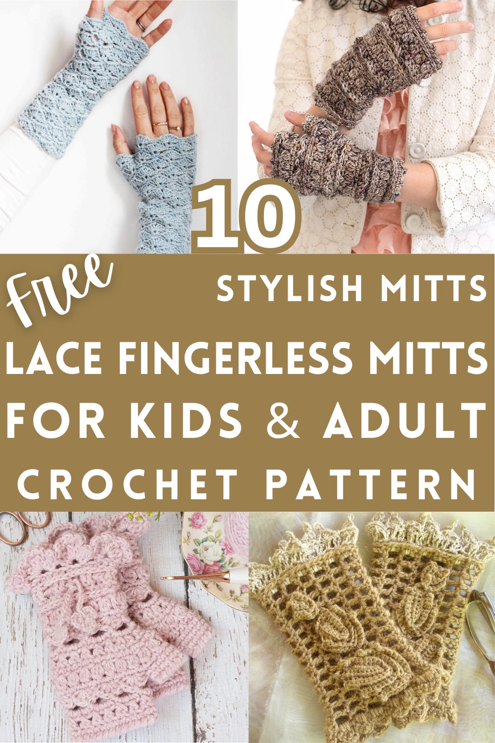 Free Crochet Lace Fingerless Mitts Pattern 