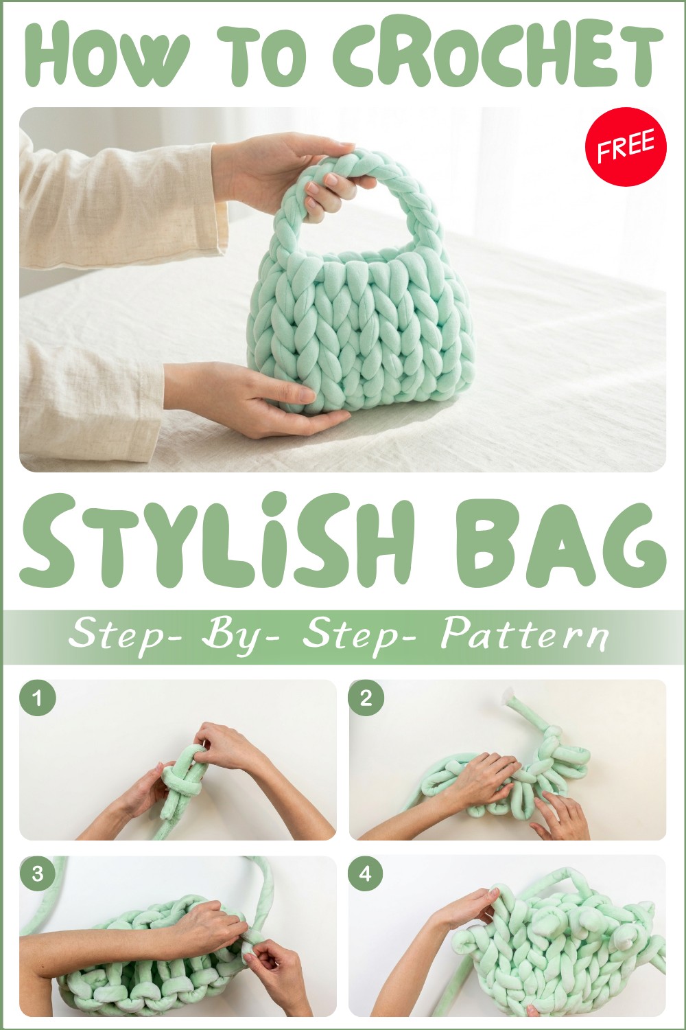 Useful Crochet Bag Pattern Made With Chunky Yarn