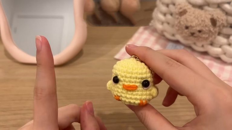 Soft And Squishy Crochet Chicken Keychain Pattern