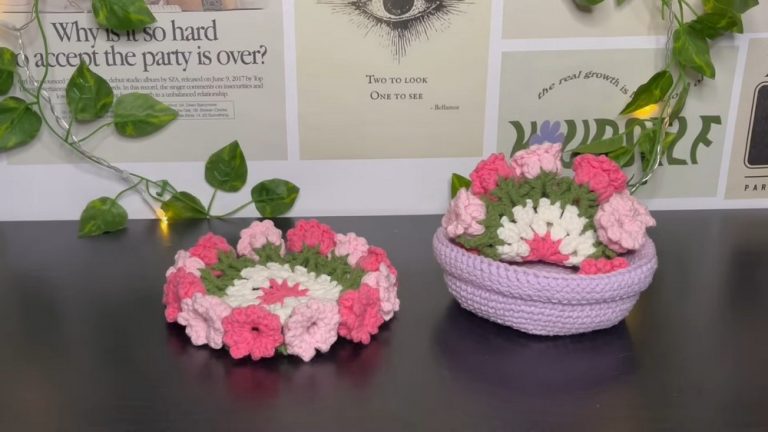 Crochet Flower Coasters And Pot For Vibrant Coffee Mornings