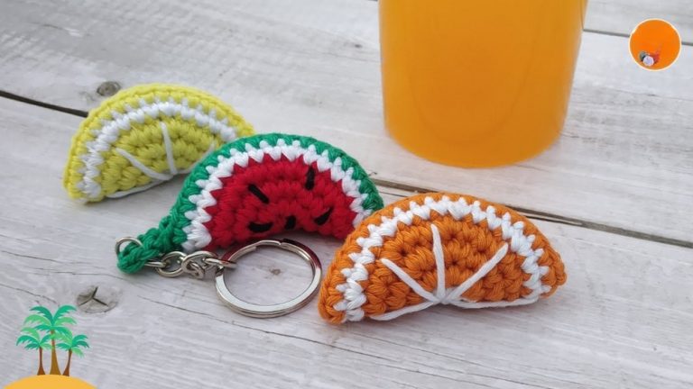 Crochet Fruit Slice Keychain Pattern For Summers