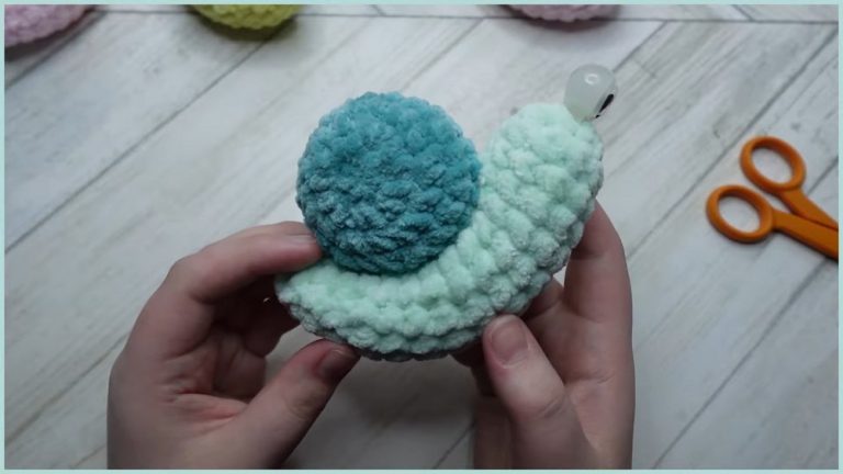 Crochet Googly-Eyed Snail Pattern For Garden Decor