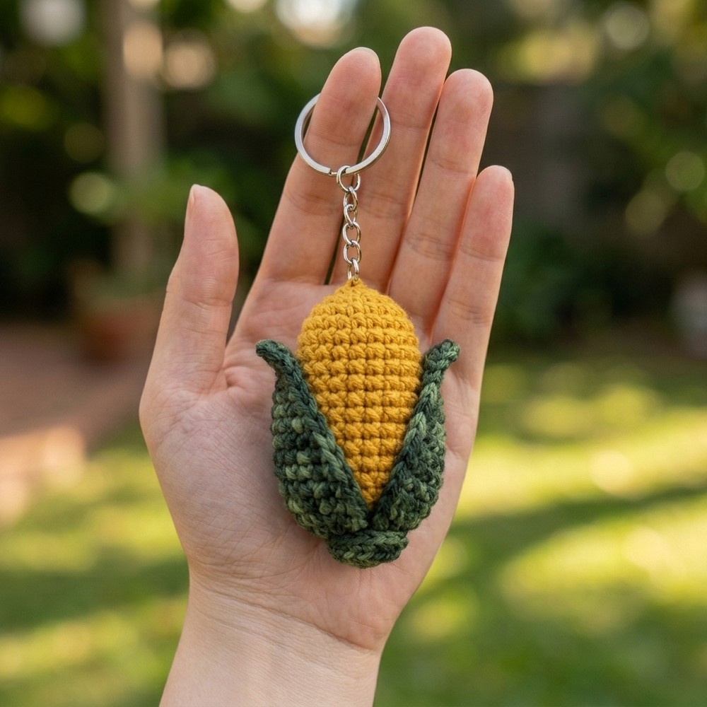 Crochet Amigurumi Corn Keychain Pattern Free 10