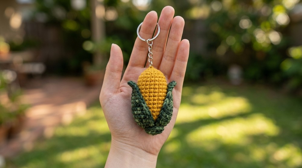 Crochet Amigurumi Corn Keychain Pattern Free 2