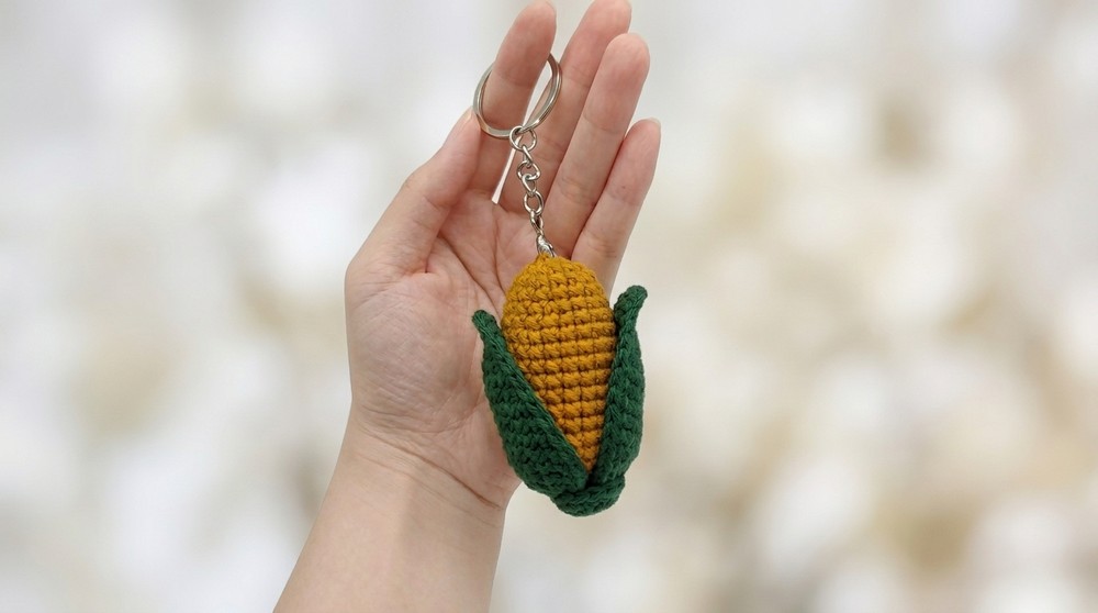 Crochet Amigurumi Corn Keychain Pattern Free 8