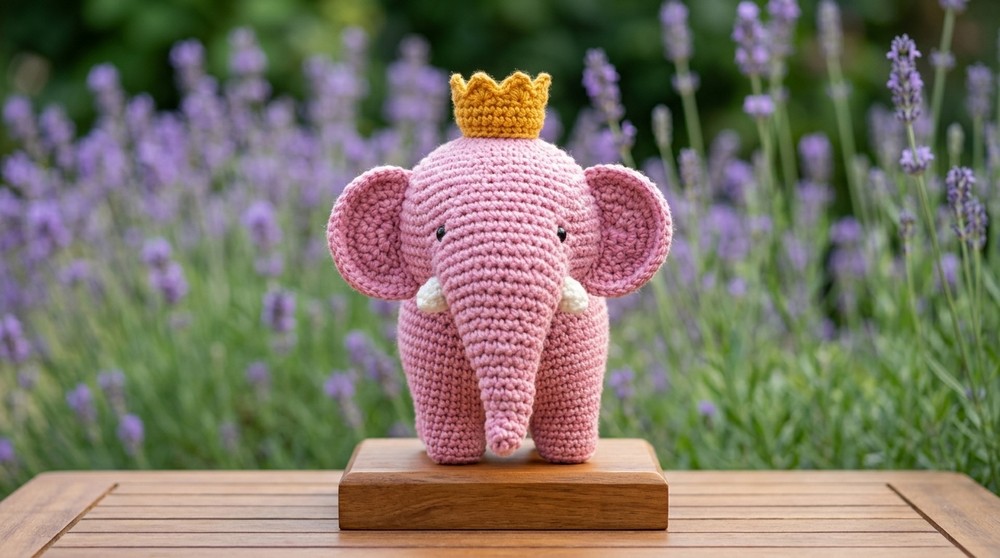 Crochet Amigurumi Elephant With A Crown 2