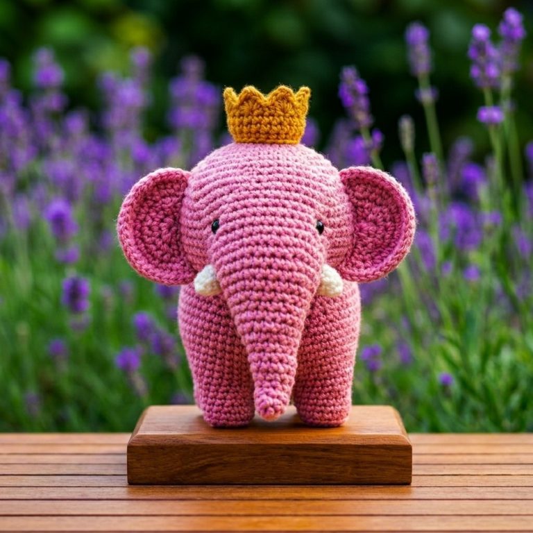Crochet Amigurumi Elephant With A Crown 9