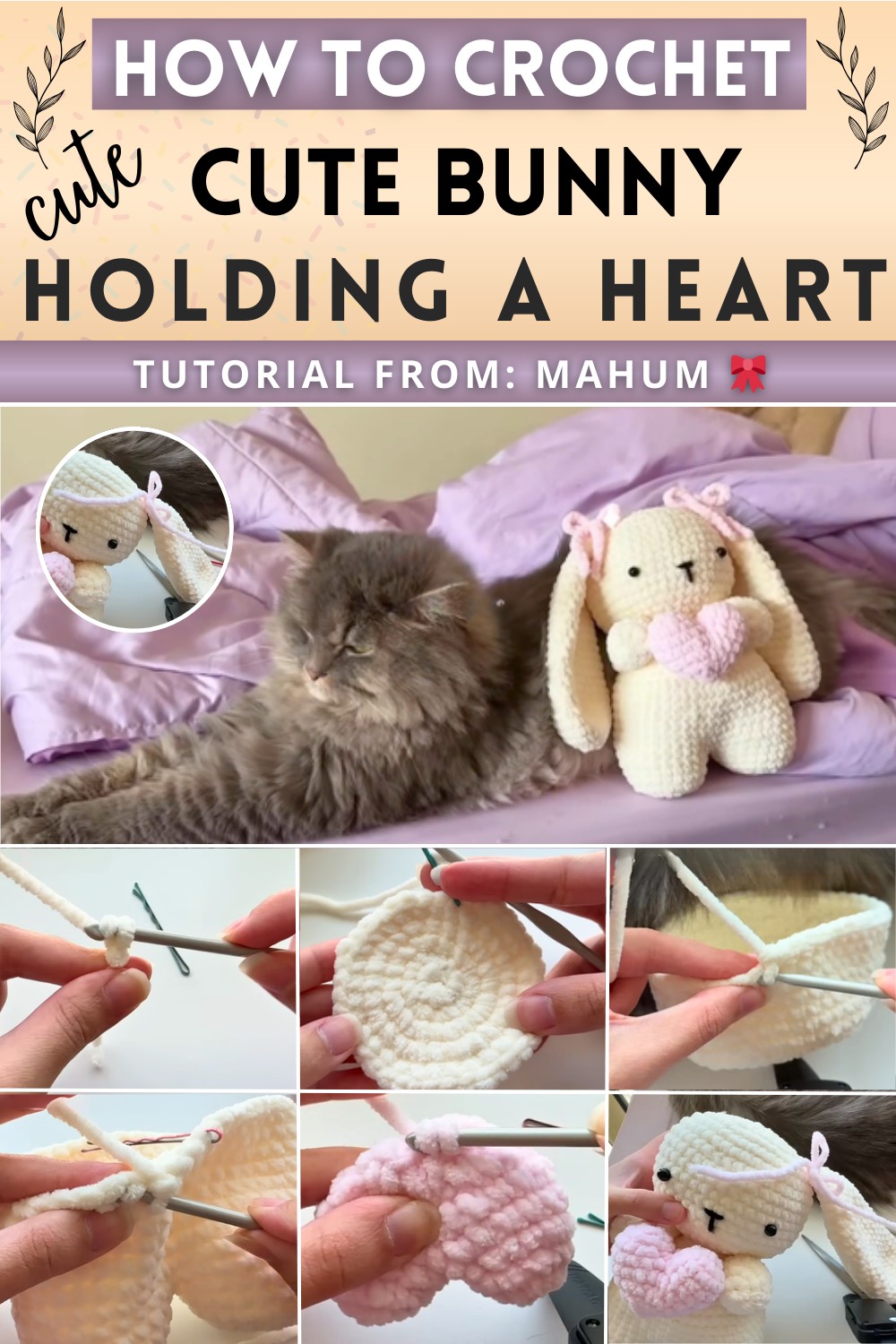 Crochet Bunny Holding Heart