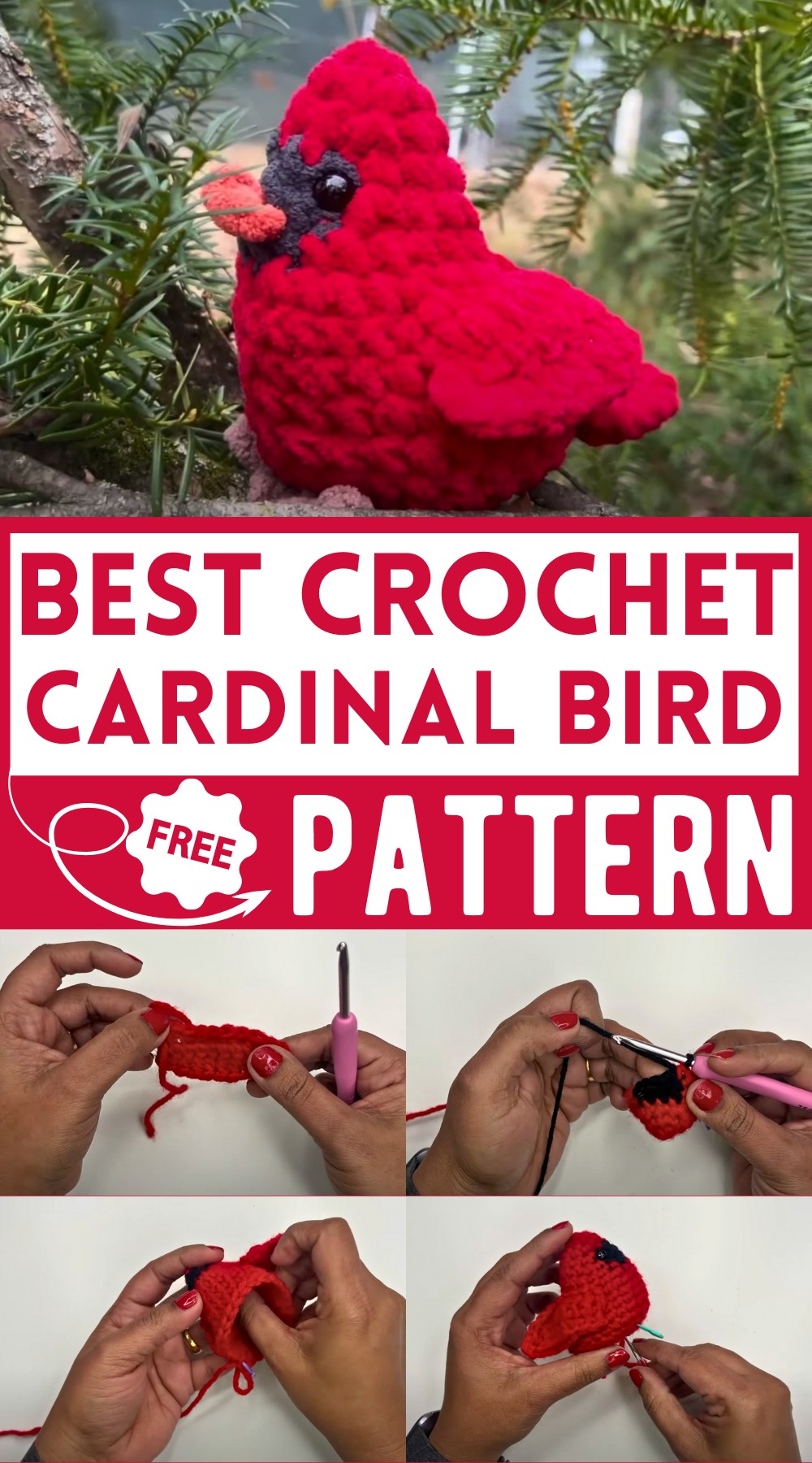 Crochet Cardinal Bird Pattern