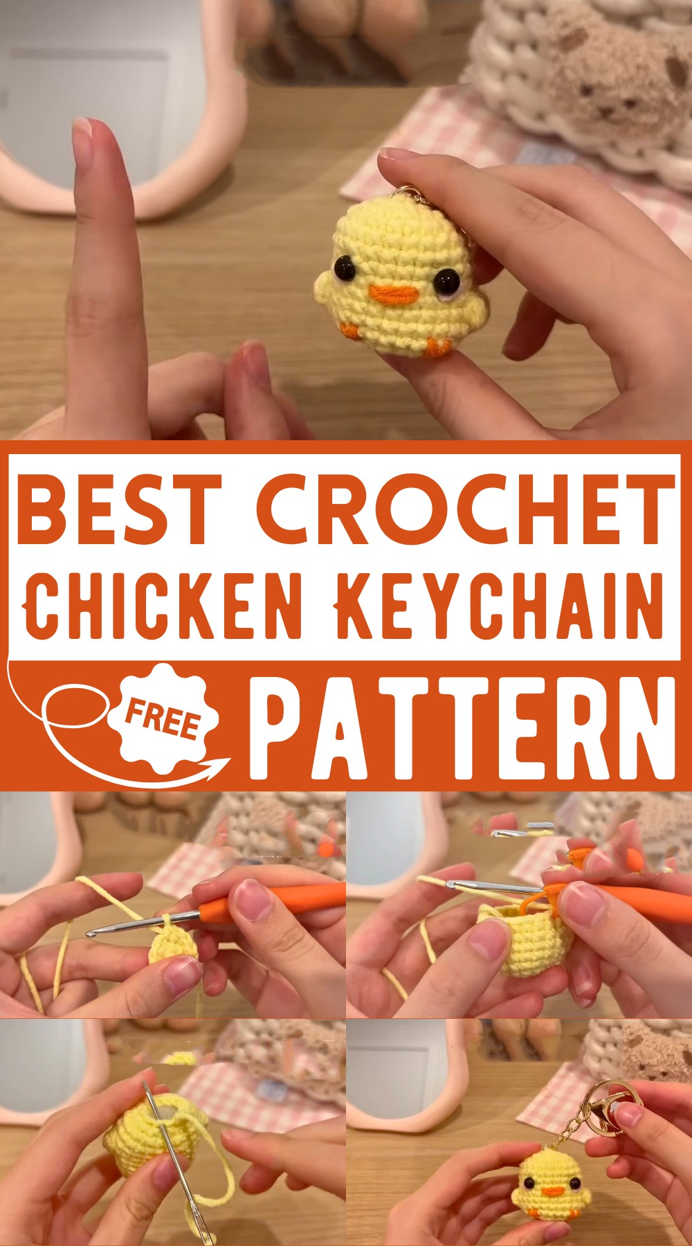 Crochet Chicken Keychain Tutorial