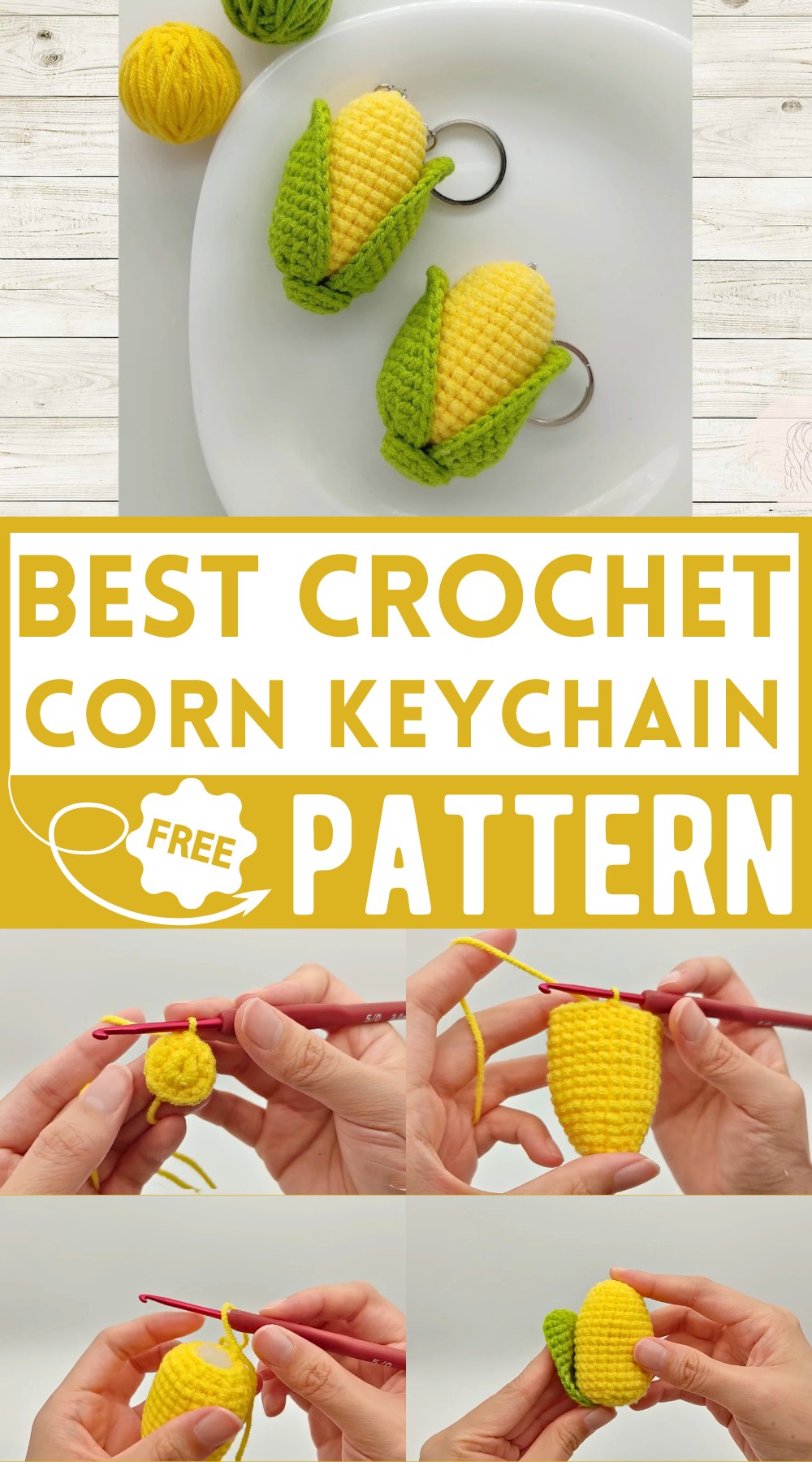 Crochet Corn Keychain Tutorial