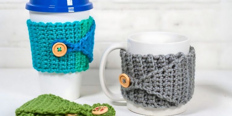 Crochet Cup Cozy step 6