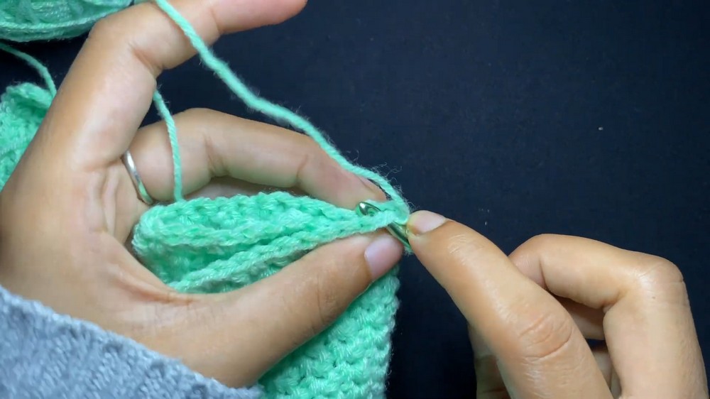 Crochet Frog Tissue Pouch step 4