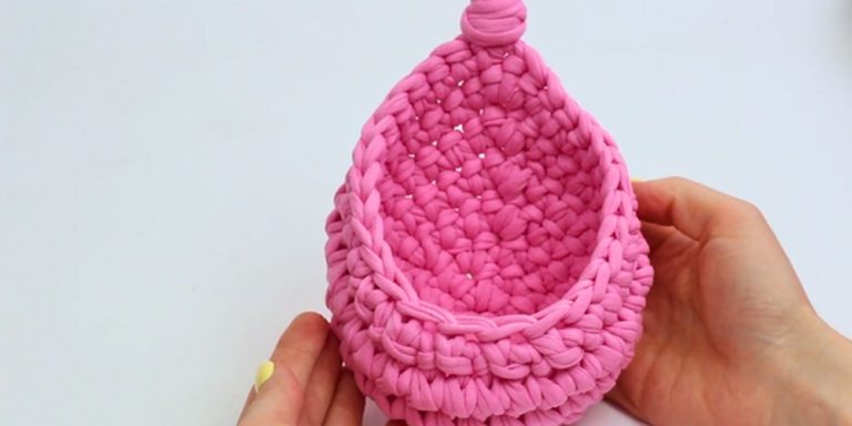 Crochet Hanging Basket step 6