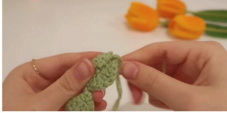 Crochet Headphone Sprout step 5