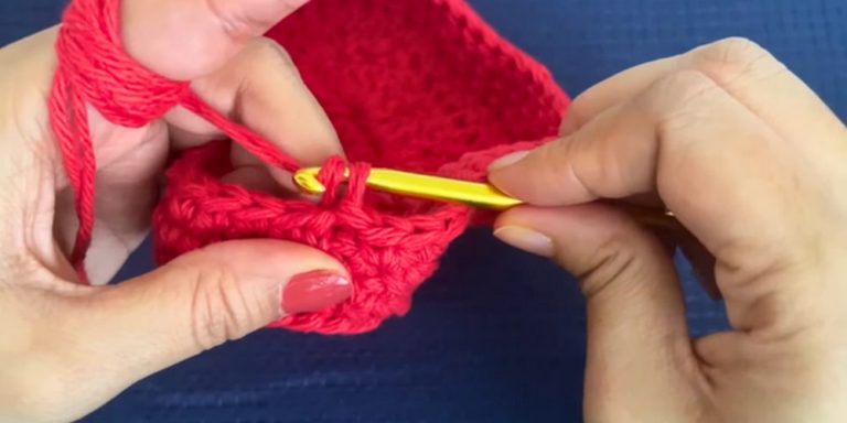 Crochet Heart Basket step 6