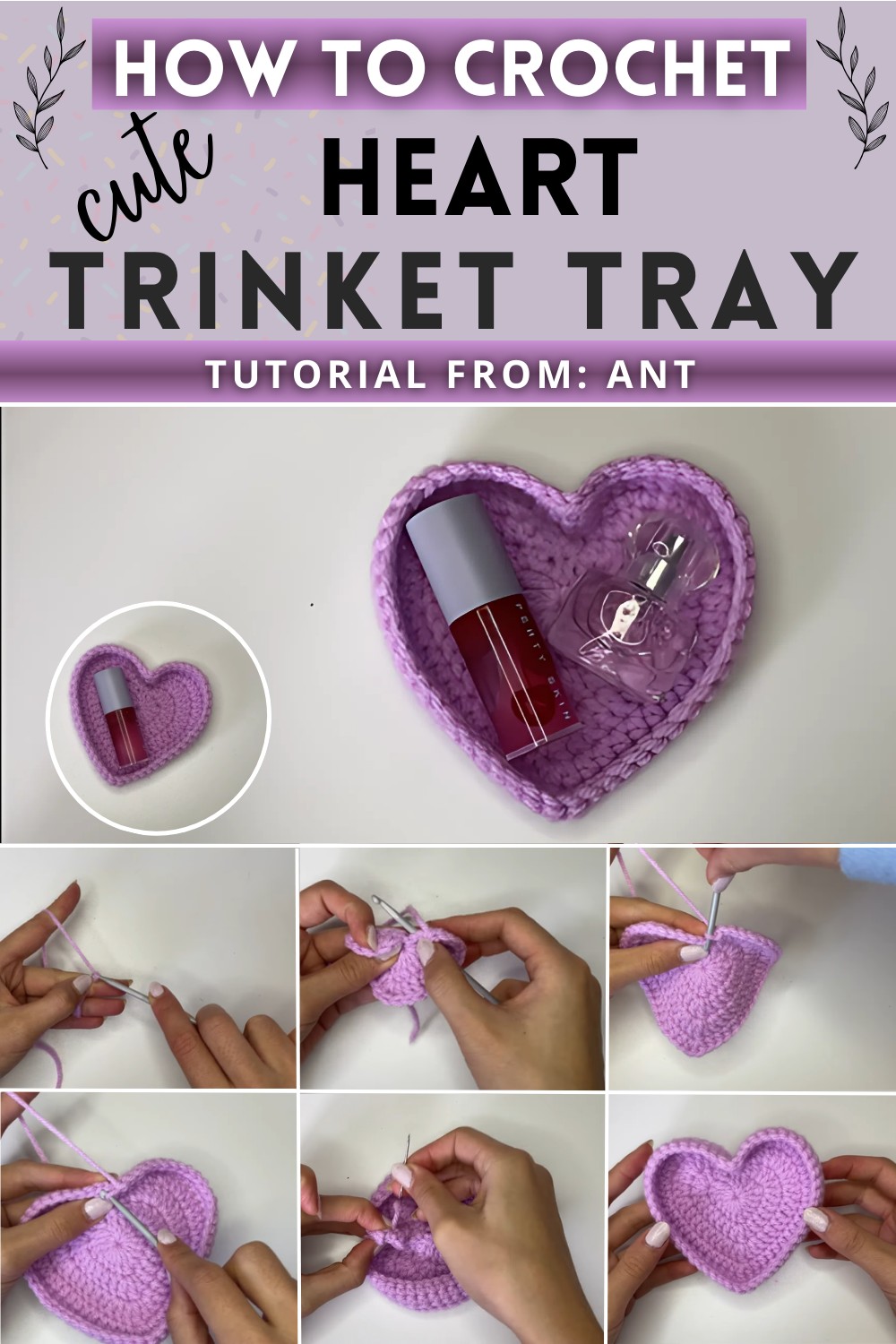 Crochet Heart Trinket Tray