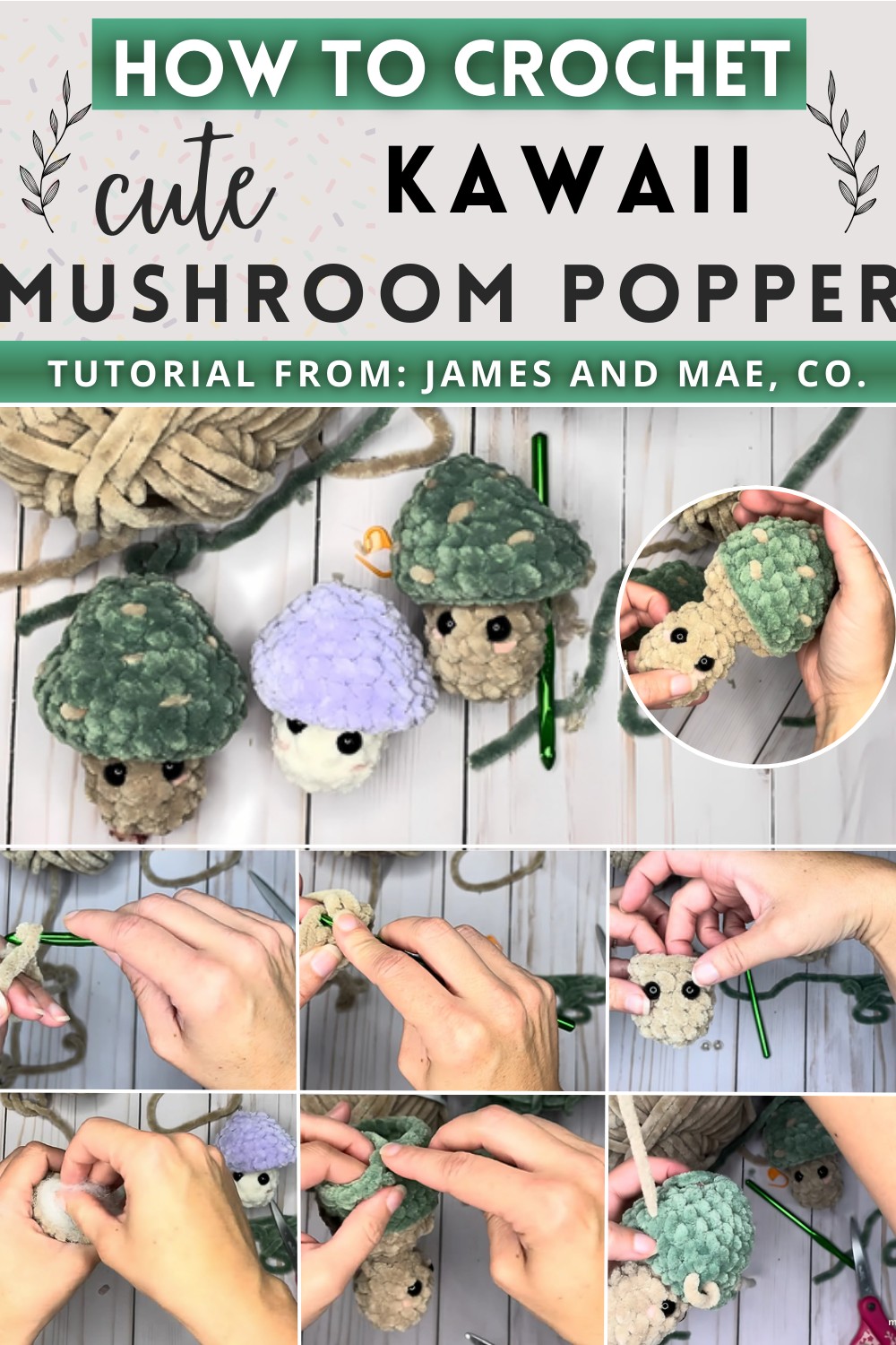 Crochet Kawaii Mushroom Popper