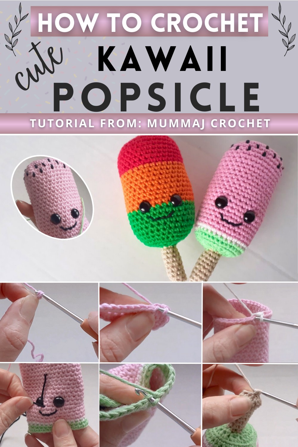 Crochet Kawaii Popsicle Stick 