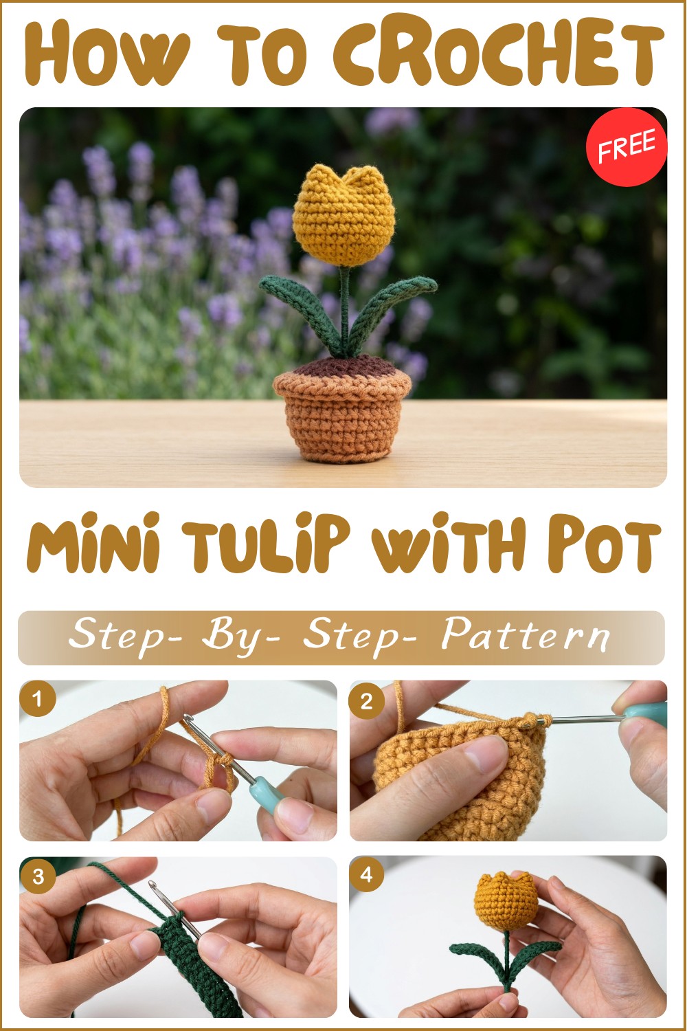 Crochet Mini Tulip Pot Pattern To Spruce Up Your Space 1