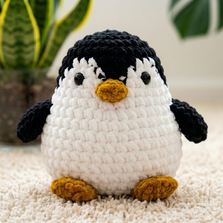 Crochet Penguin easy Amigurumi penguin tutorial beginner friendly 8
