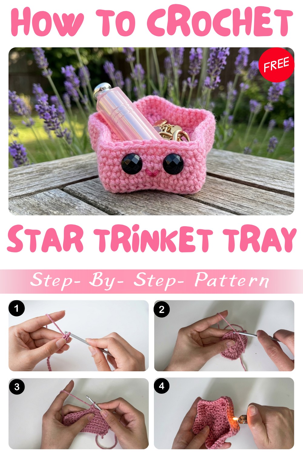 Crochet Star Trinket Tray Tutorial - Easy Beginner Tutorial