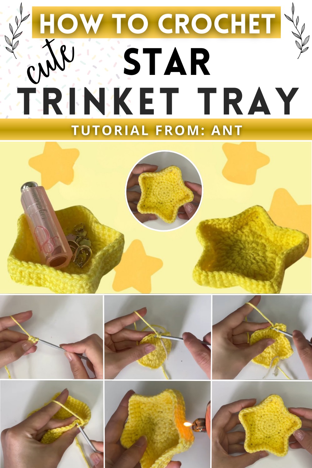 Crochet Star Trinket Tray