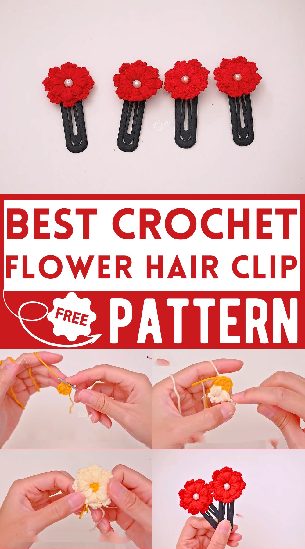 Crochet a Flower Hair Clip