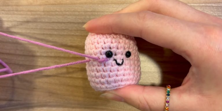 Cute Crochet Mini Marshmallow Plushie step 5