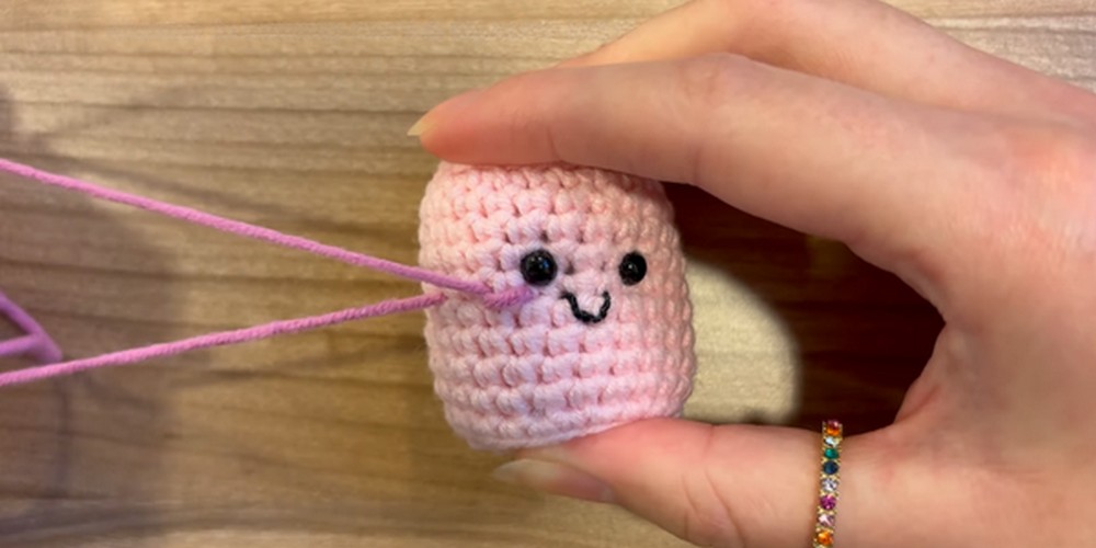 Cute Crochet Mini Marshmallow Plushie step 5