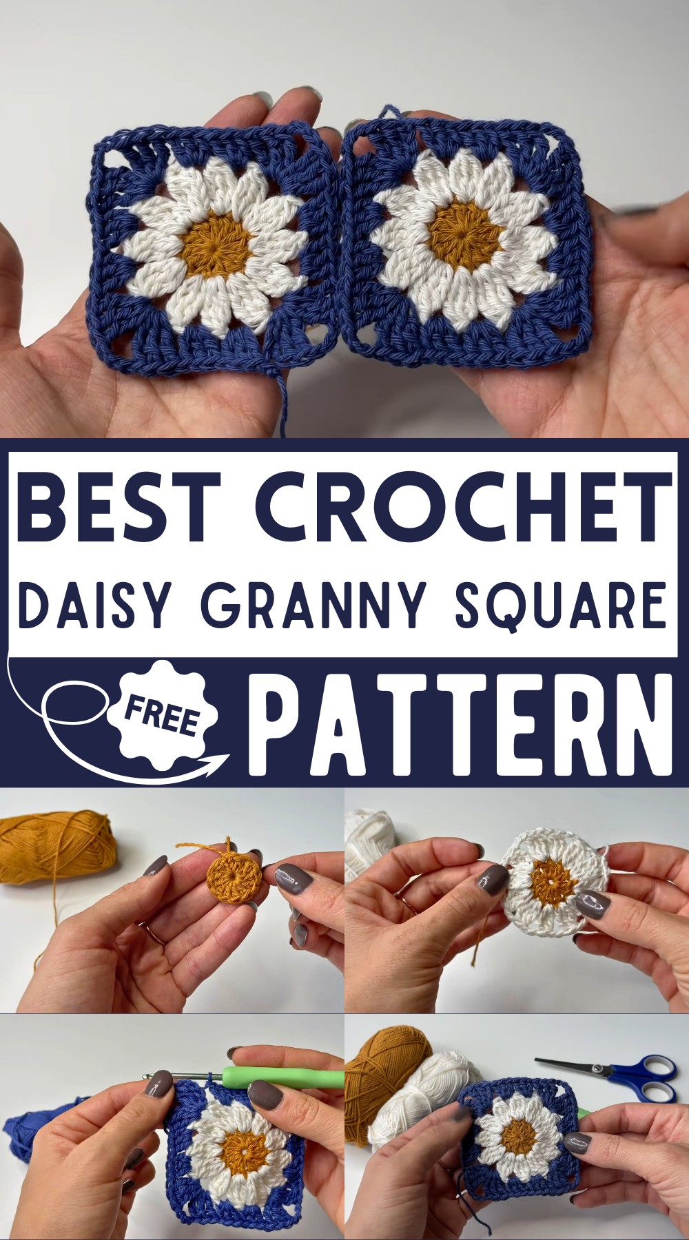 Daisy Granny Square Crochet Pattern