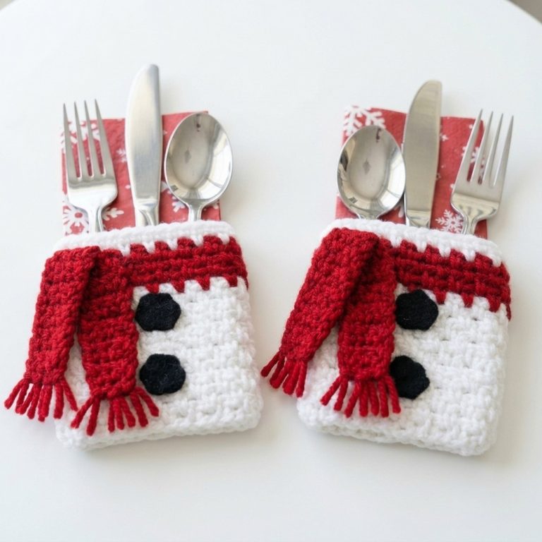 Festive Crochet Snowman Napkin Holders Pattern