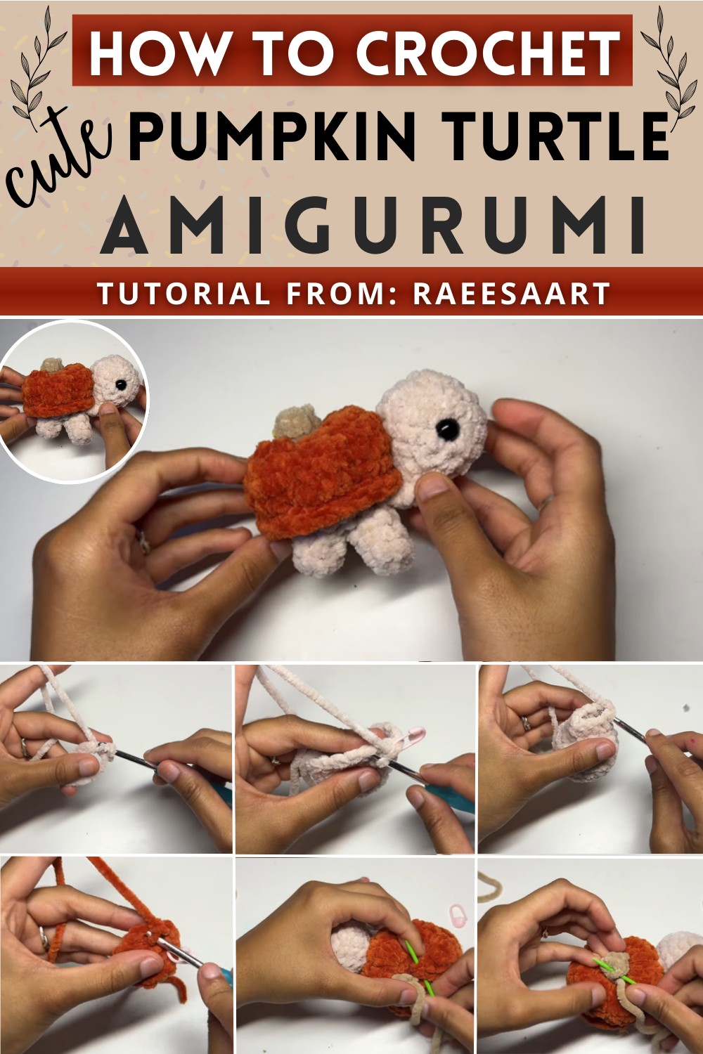 Fun Crochet Pumpkin Turtle Amigurumi