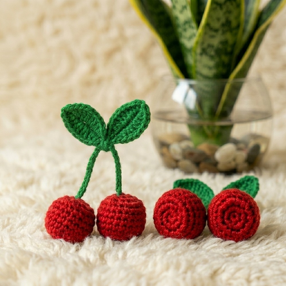 How to Crochet a Cute Cherry Amigurumi Step by Step Crochet Cherry 10