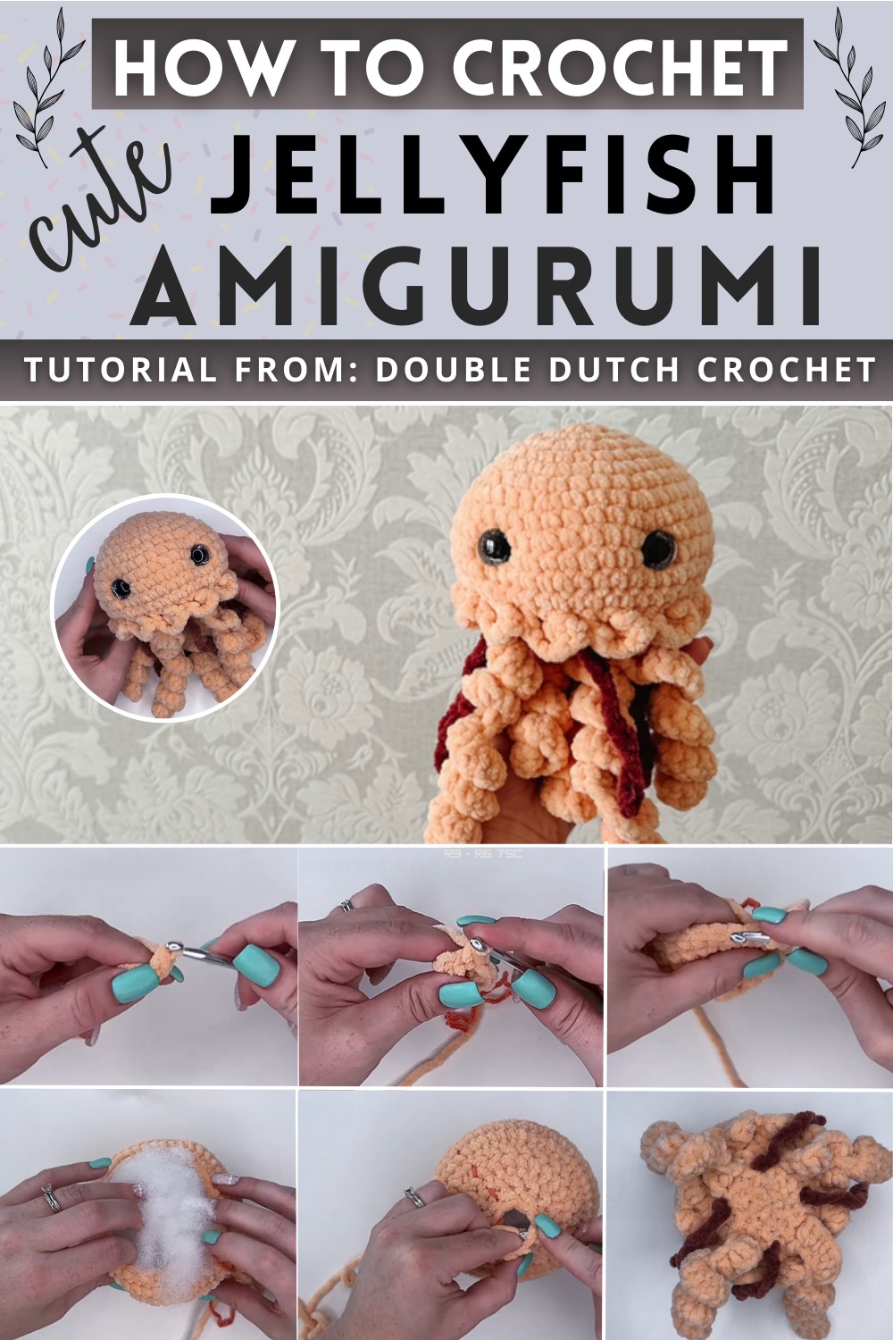 Stuffed No Sew Crochet Jellyfish Amigurumi