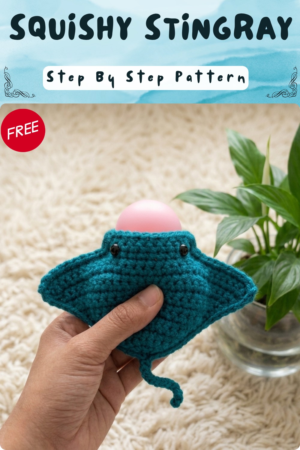 Unique Stuffed Crochet Squishy Stingray Amigurumi Pattern 9