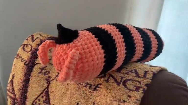 Crochet Jumbo Halloween Slug With Witch Hat Pattern