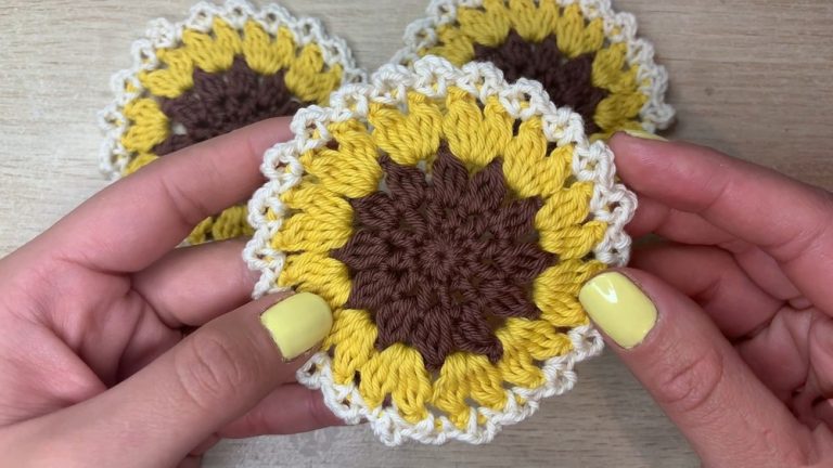 Crochet Sunflower Coaster Pattern For Happy Homes