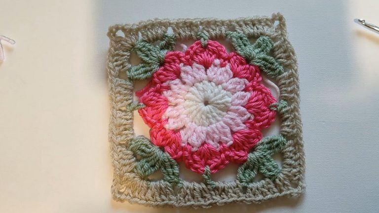 Crochet Flower Square Sakura Pattern For Spring Projects