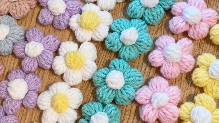 Quick Crochet Puff Flower Pattern For Spring Projects