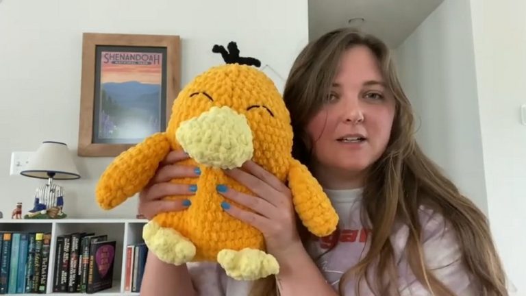 Crochet Psyduck Plushie Pattern With Chunky Yarn