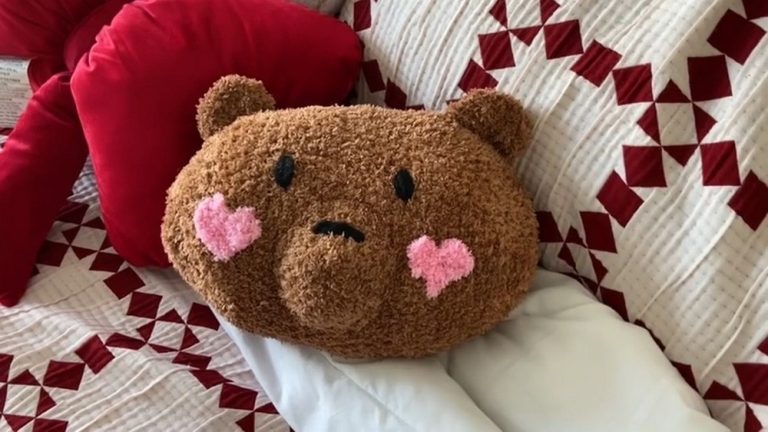Valentine Crochet Hearts Teddy Bear Cushion Pattern