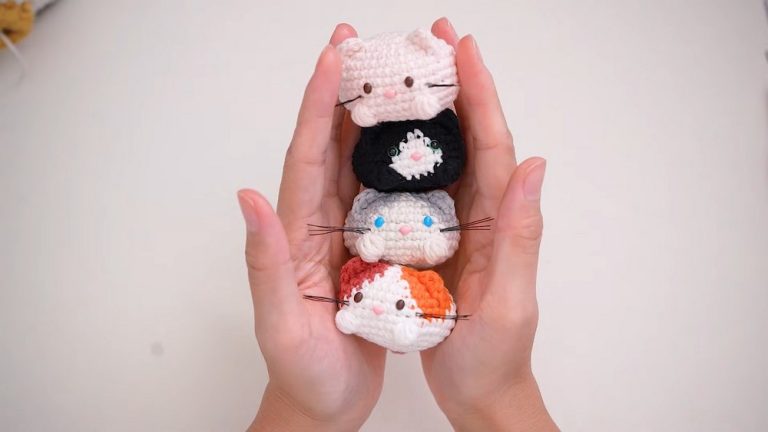 No-Sew Marshmallow Cat Amigurumi For Cutest Pocket Pal