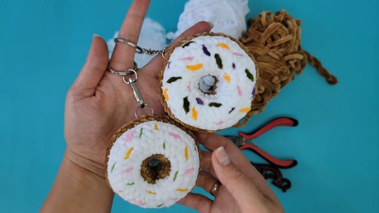 Super Quick Crochet Donut Bag Charm Pattern  