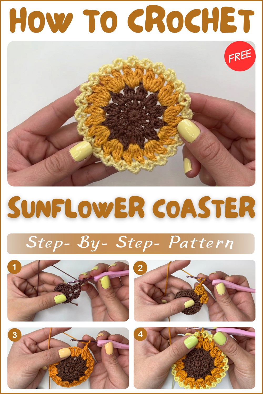 Colorful Crochet Coaster Patterns With Yarn Scraps 1