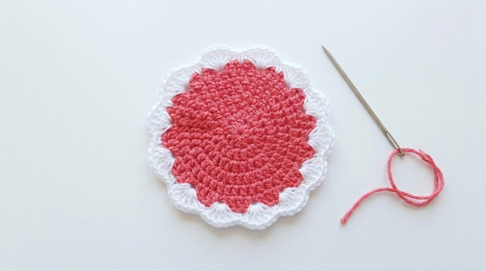 Colorful Crochet Coaster Patterns With Yarn Scraps 2